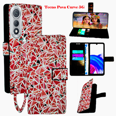 Realgo Flip Cover for Tecno Pova Curav 5G(Red, Pack of: 1)