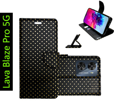 Toklot Flip Cover for Lava Blaze Pro 5G(Black, Pack of: 1)