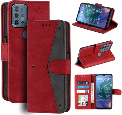 Unistuff Flip Cover for Moto G10 Power(Red, Camera Bump Protector, Pack of: 1)