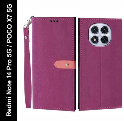 Wynhard Flip Cover for Redmi Note 14 Pro 5G, POCO X7 5G(Pink, Grip Case, Pack of: 1)