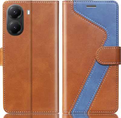 TWIGLO Flip Cover for REDMI POCO X7 PRO 5G(Brown, Blue, Dual Protection, Pack of: 1)