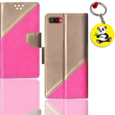 HANIRY Flip Cover for Realme C2 flip case | Realme RMX1941 flip case | Free Panda Keychain | ND_09(Pink, Magnetic Case, Pack of: 1)