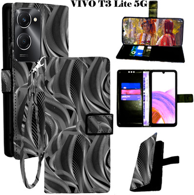 SHANNO Flip Cover for Vivo T3 Lite 5G(Black, Pack of: 1)