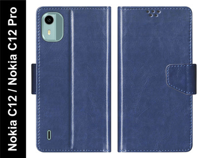SBMS Flip Cover for Nokia C12 / Nokia C12 Pro(Blue, Shock Proof, Pack of: 1)