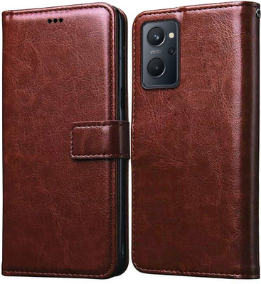 Casotec Flip Cover for Realme 9i 4G, Oppo A96 4G(Brown, Pack of: 1)