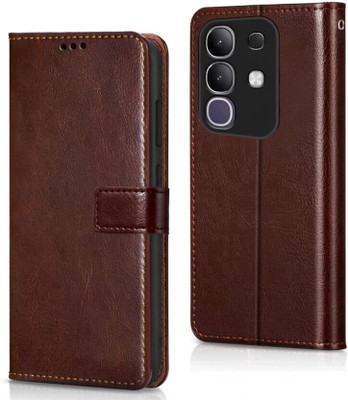 Aarov Flip Cover for vivo T4x 5G, iQOO Z10x 5G, Vivo Y31 Pro 5G(Brown, Dual Protection, Pack of: 1)