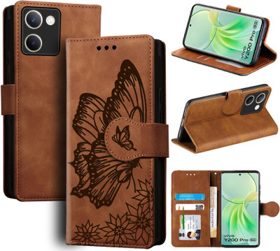 Mobishield Flip Cover for Vivo Y200 Pro 5G(Brown, Camera Bump Protector, Pack of: 1)