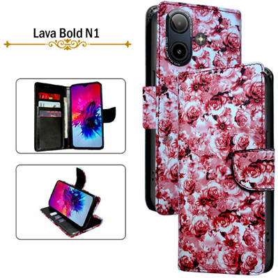 Hpa Flip Cover for Lava Bold N1(Red, Pack of: 1)
