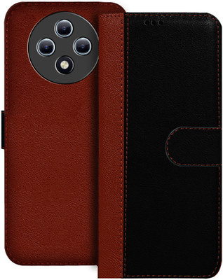 Flipkart SmartBuy Flip Cover for Redmi A4 5G(Black, Brown, Dual Protection, Pack of: 1)