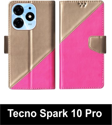 SScase Flip Cover for Tecno Spark 10 Pro Multicolor(Pink, Shock Proof, Pack of: 1)