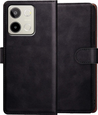 Xester Flip Cover for LAVA BLAZE 3 5G |Vegan PU Leather |Foldable Stand & Pocket |Magnetic Closure(Black, Dual Protection, Pack of: 1)