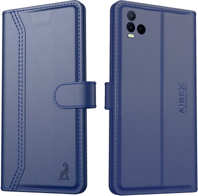 AIBEX Flip Cover for Vivo Y33S / Vivo Y21s / Vivo Y21 (2021) / Vivo Y21e|Vegan PU Leather |Foldable Stand(Blue, Cases with Holder, Pack of: 1)