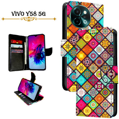 Cutemart Flip Cover for Vivo Y58 5G(Orange, Pack of: 1)