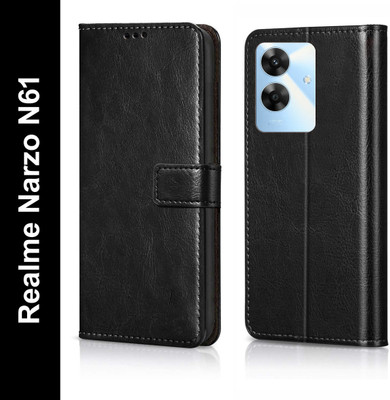 Nuvak Flip Cover for Realme Narzo N61, Realme C61(Black, Magnetic Case, Pack of: 1)