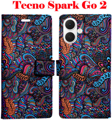 Realgo Flip Cover for Tecno Spark Go 2(Multicolor, Pack of: 1)