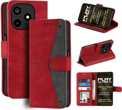 Autofocus Flip Cover for Lava Play Ultra 5G(Red, Camera Bump Protector, Pack of: 1)