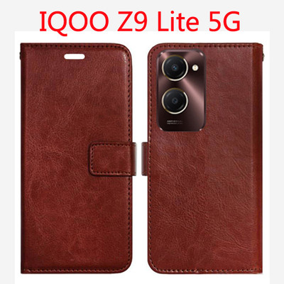 Toklot Flip Cover for IQOO Z9 Lite 5G(Brown, Pack of: 1)