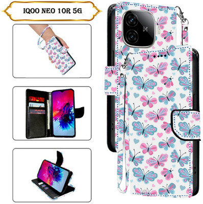 Cutemart Flip Cover for iQOO Neo 10R 5G(White, Pack of: 1)