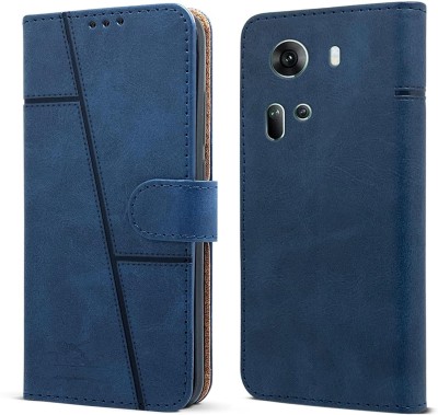 spaziogold Flip Cover for Oppo Reno 11 5G(Premium Leather | inside TPU With Card Pockets | Magnetic Closure)(Blue, Dual Protection, Pack of: 1)