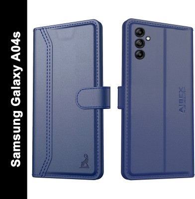 AIBEX Flip Cover for Samsung Galaxy A04s|Vegan PU Leather |Foldable Stand & Pocket |Magnetic Closure(Blue, Cases with Holder, Pack of: 1)