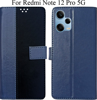 MAXSHAD Flip Cover for Redmi Note 12 Pro 5G(Black, Blue, Magnetic Case)