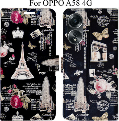 MAXSHAD Flip Cover for Oppo A58 A58 4G(Black, Magnetic Case, Pack of: 1)