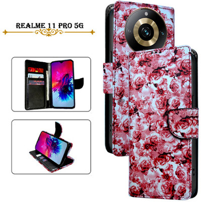 Asmart Flip Cover for Realme 11 Pro 5G(Red, Pack of: 1)