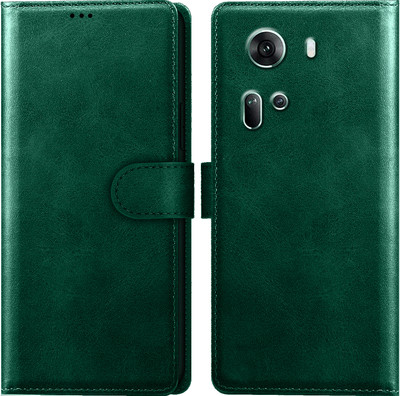 Roxel Flip Cover for Oppo Reno 11 Pro 5G |Vegan PU Leather |Foldable Stand & Pocket |Magnetic Closure(Green, Dual Protection, Pack of: 1)