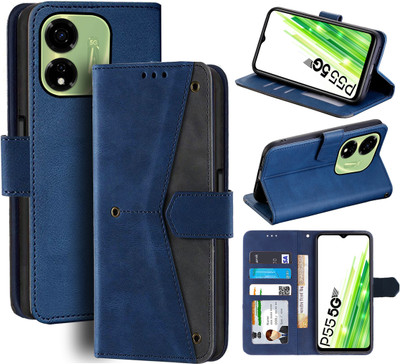 Unistuff Flip Cover for Itel P55 5G(Blue, Camera Bump Protector, Pack of: 1)