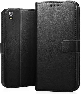 ClickAway Flip Cover for Lenovo K3 Note, Lenovo A7000 | Leather Finish | Inside TPU with Card Pockets(Black, Shock Proof, Pack of: 1)
