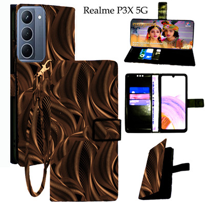 Vacko Flip Cover for realme P3x 5G(Brown, Pack of: 1)