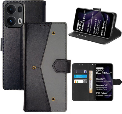 Aaghosh Flip Cover for OPPO Reno13 Pro 5G(Black, Shock Proof, Pack of: 1)