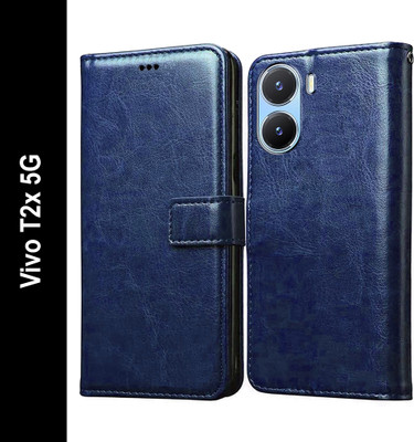 Casotec Flip Cover for Vivo T2x 5G(Blue, Pack of: 1)