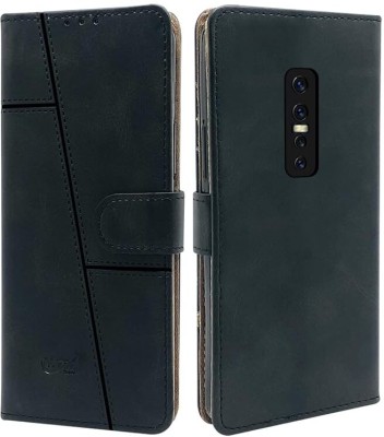 BITON Back Cover for Flip Cover Case for Vivo V17 Pro (Stitched Leather with Magnetic Closure | Brown)(Black, Hard Case, Pack of: 1)