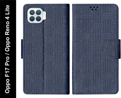 SBMS Flip Cover for Oppo F17 Pro / Oppo Reno 4 Lite / Reno4 Lite(Blue, Pack of: 1)