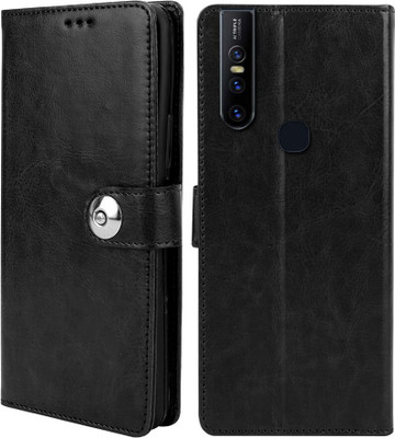 WINDMILL Flip Cover for Vivo V15(Black, Cases with Holder, Pack of: 1)