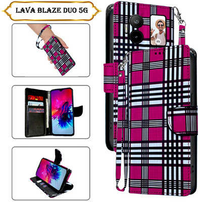 Cutemart Flip Cover for Lava Blaze Duo 5G(Pink, Pack of: 1)
