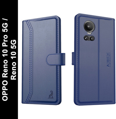 AIBEX Flip Cover for Oppo Reno 10 Pro 5G / Oppo Reno 10 5G | Premium Leather Finish | Magnetic Closure(Blue, Magnetic Case, Pack of: 1)