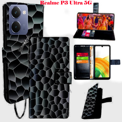 Mxkart Flip Cover for Realme P3 Ultra 5G(Black, Pack of: 1)