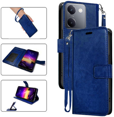 Cutemart Flip Cover for Vivo Y200 Pro 5G(Blue, Pack of: 1)