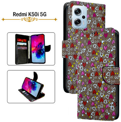 Cutemart Flip Cover for Redmi K50i 5G(Brown, Pack of: 1)