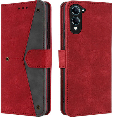GLADLY Flip Cover for iQOO Z10 Lite 5G(Red, Dual Protection, Pack of: 1)
