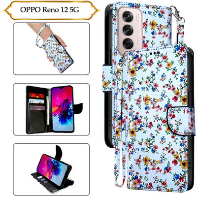 Asmart Flip Cover for OPPO Reno 12 5G(White, Pack of: 1)