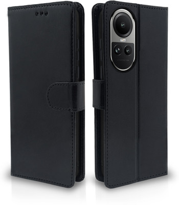 Pikkme Flip Cover for Oppo Reno 10 Pro 5G(Black, Pack of: 1)