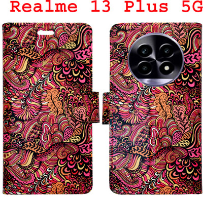 Toklot Flip Cover for Realme 13 Plus 5G(Red, Pack of: 1)