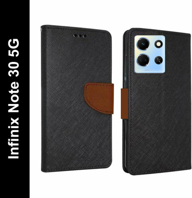 Wristlet Flip Cover for Infinix Note 30 5G(Brown, Cases with Holder, Pack of: 1)