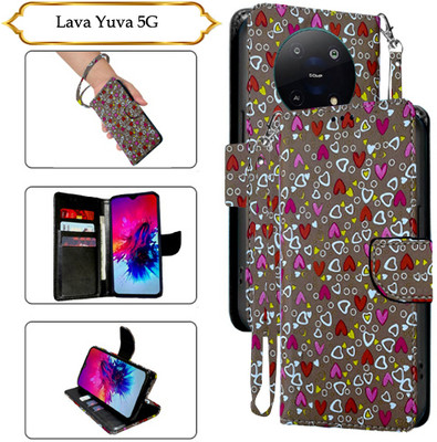 Asmart Flip Cover for Lava Yuva 5G(Brown, Pack of: 1)