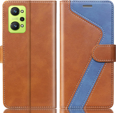 CYOR Flip Cover for REALME GT NEO 2(Brown, Blue, Dual Protection, Pack of: 1)