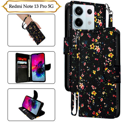 Asmart Flip Cover for Redmi Note 13 Pro 5G(Black, Pack of: 1)