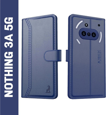 AIBEX Flip Cover for Nothing Phone (3a) 5G |Premium Leather Finish | Magnetic Closure | Kickstand Feature(Blue, Magnetic Case, Pack of: 1)
